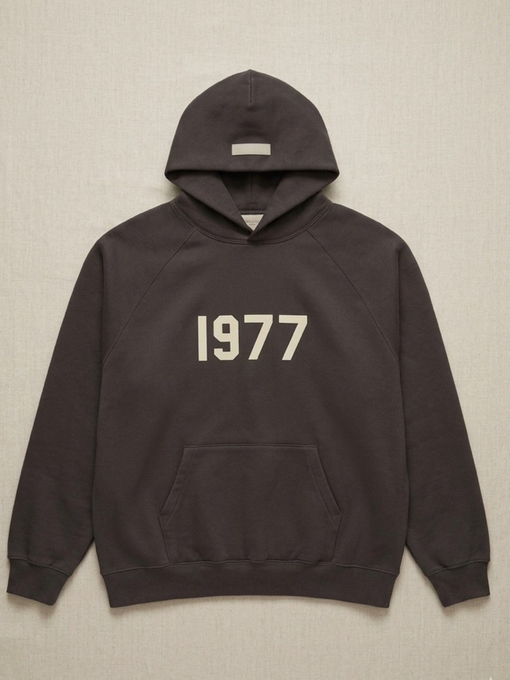 Fear of God Essentials 1977 Hoodie Iron XL Charcoal Oversized Fleece Logo NWT